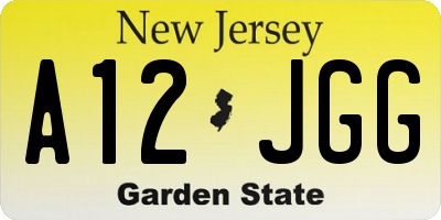 NJ license plate A12JGG