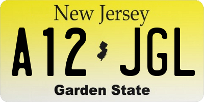 NJ license plate A12JGL