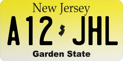 NJ license plate A12JHL