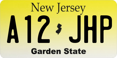 NJ license plate A12JHP