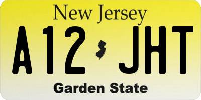 NJ license plate A12JHT