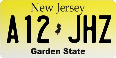 NJ license plate A12JHZ