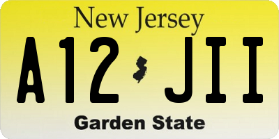 NJ license plate A12JII