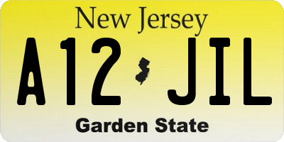 NJ license plate A12JIL