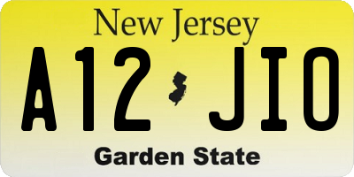 NJ license plate A12JIO