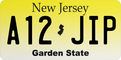 NJ license plate A12JIP
