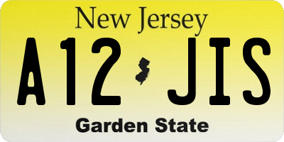 NJ license plate A12JIS