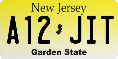 NJ license plate A12JIT
