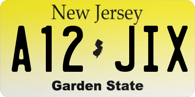 NJ license plate A12JIX