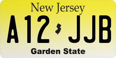 NJ license plate A12JJB