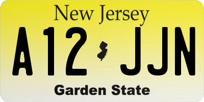 NJ license plate A12JJN