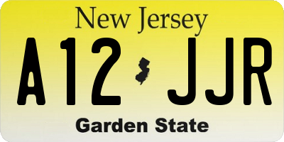 NJ license plate A12JJR
