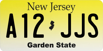 NJ license plate A12JJS