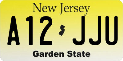 NJ license plate A12JJU
