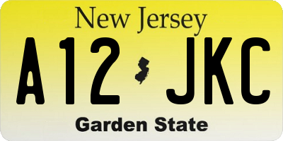 NJ license plate A12JKC