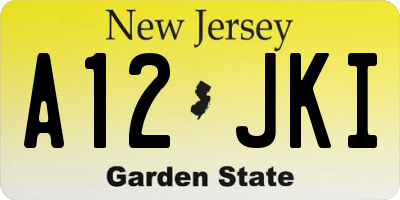 NJ license plate A12JKI