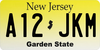 NJ license plate A12JKM