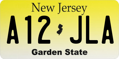 NJ license plate A12JLA