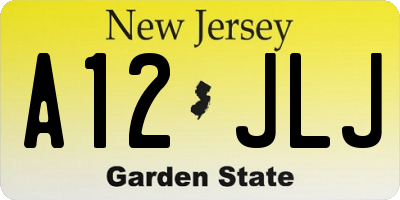 NJ license plate A12JLJ