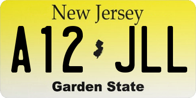NJ license plate A12JLL