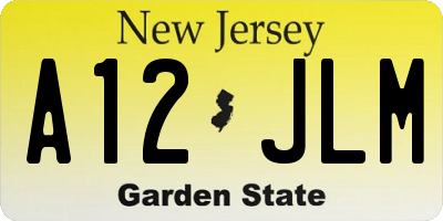 NJ license plate A12JLM