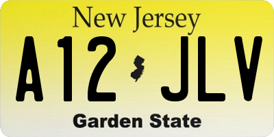 NJ license plate A12JLV