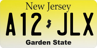 NJ license plate A12JLX