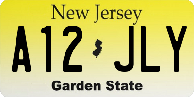 NJ license plate A12JLY