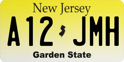 NJ license plate A12JMH