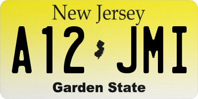 NJ license plate A12JMI