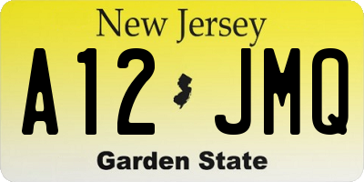 NJ license plate A12JMQ