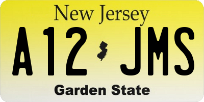 NJ license plate A12JMS