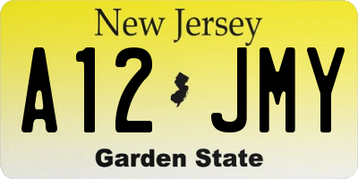 NJ license plate A12JMY