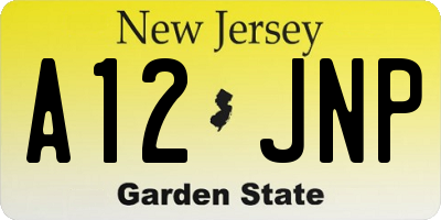 NJ license plate A12JNP