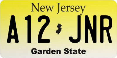 NJ license plate A12JNR