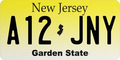 NJ license plate A12JNY