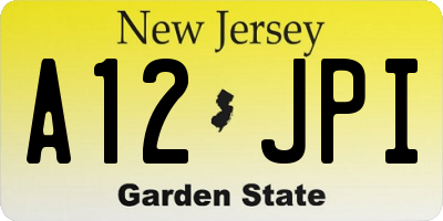 NJ license plate A12JPI