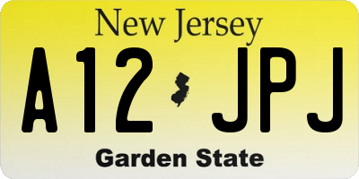 NJ license plate A12JPJ