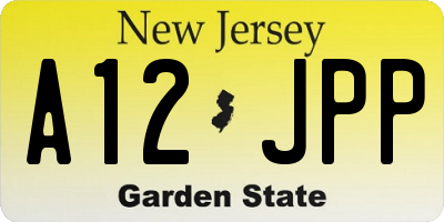 NJ license plate A12JPP