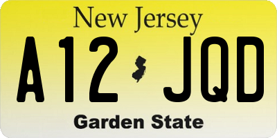 NJ license plate A12JQD