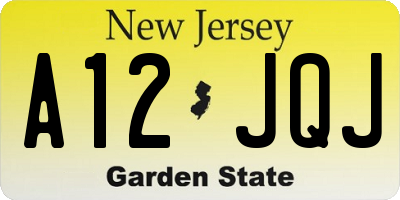 NJ license plate A12JQJ