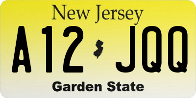 NJ license plate A12JQQ
