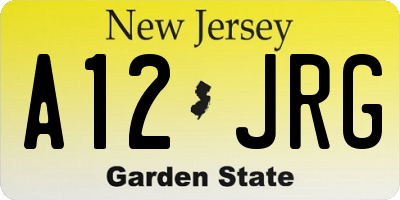 NJ license plate A12JRG