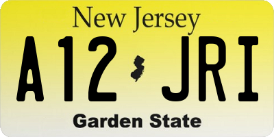NJ license plate A12JRI