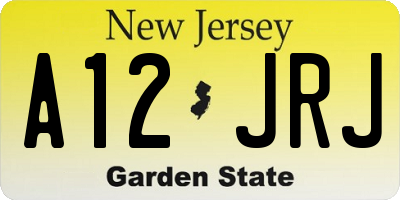 NJ license plate A12JRJ