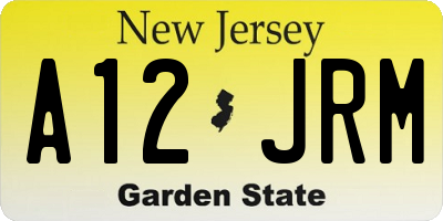 NJ license plate A12JRM