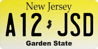 NJ license plate A12JSD