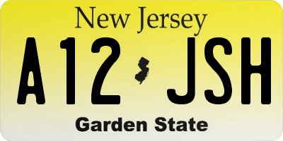 NJ license plate A12JSH
