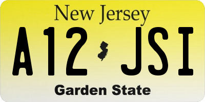 NJ license plate A12JSI