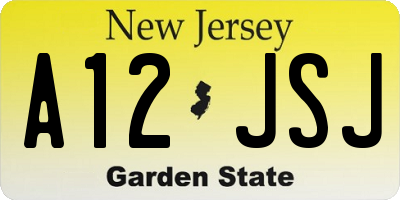 NJ license plate A12JSJ